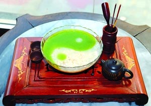 太极碧螺春制作的茶餐,色彩和造型都很抢眼 太极碧螺春制作的茶餐,色彩和造型都很抢眼